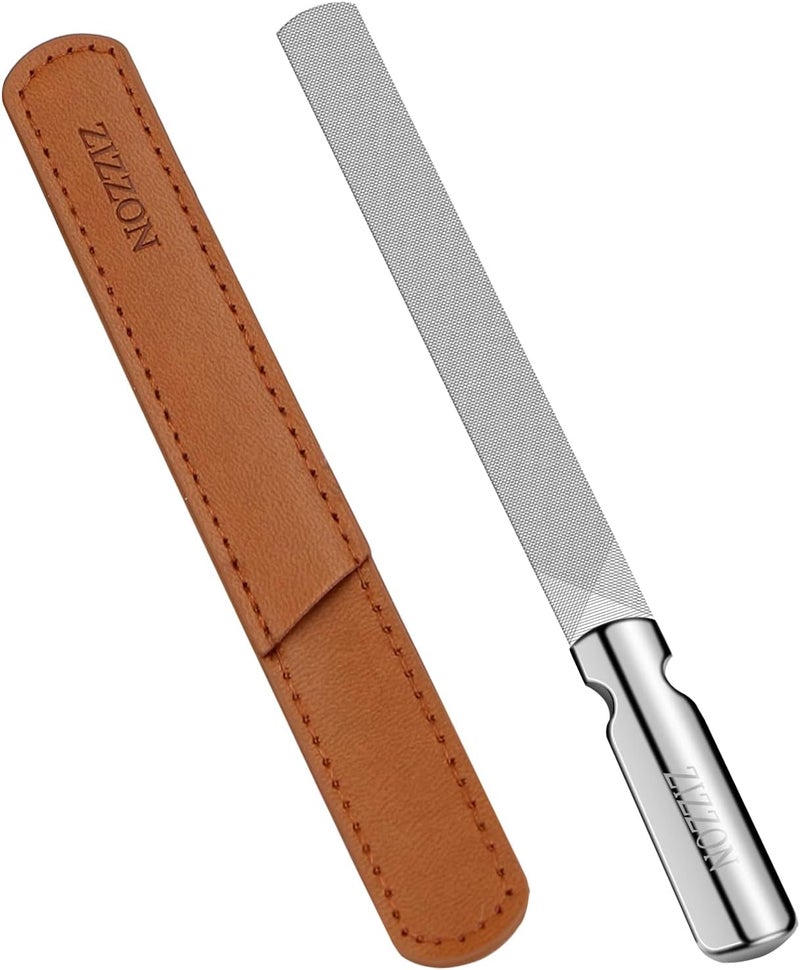 ZIZZON Professional Stainless Steel Nail Files Double Sided for Women and Men, Heavy Duty Reusable Manicure Filer for Natural Nails, Great for Home Salon or Travel Use - Image 1